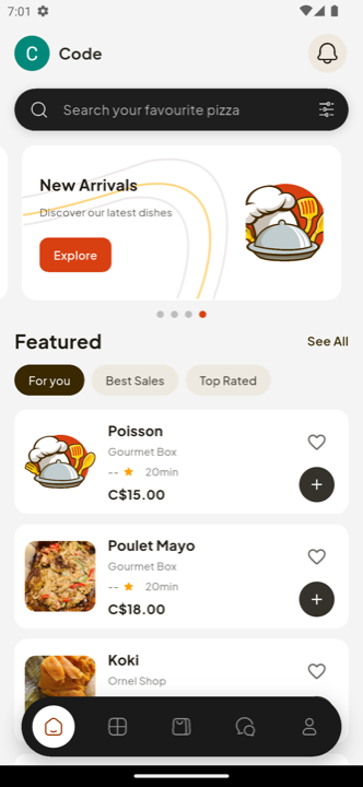 Capture de l’app Wise Eat : parcours des restaurants et menus près de chez vous